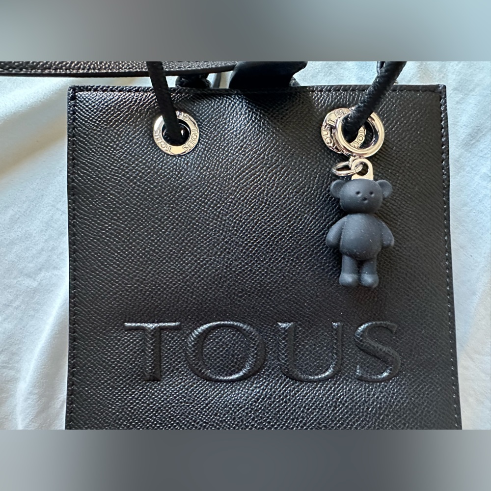Tous Black Crossbody Mini Bag with Bear Charm - Picture 3 of 6